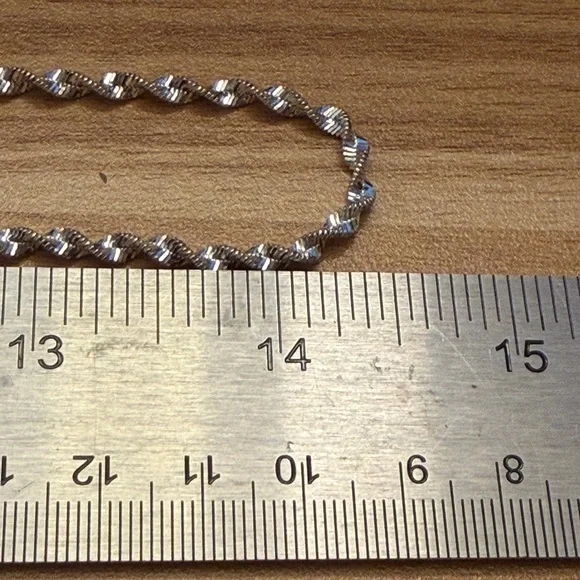 LONG 925 sterling silver twisty Necklace from Italy - 29 inches! - Picture 9 of 9